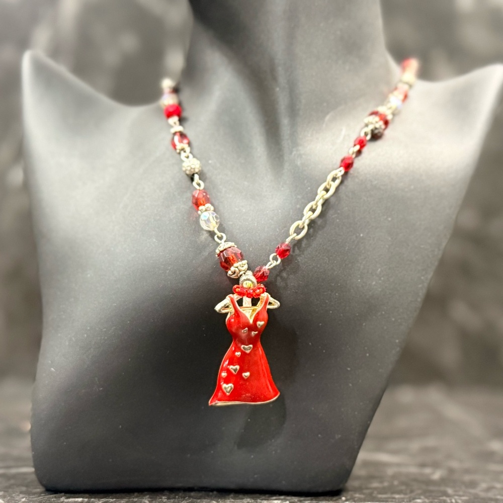 Red Dress Charm Necklace